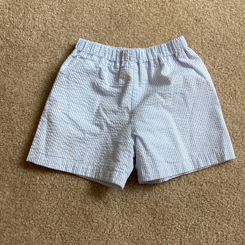 Boy’s shorts - blue seersucker TBBC